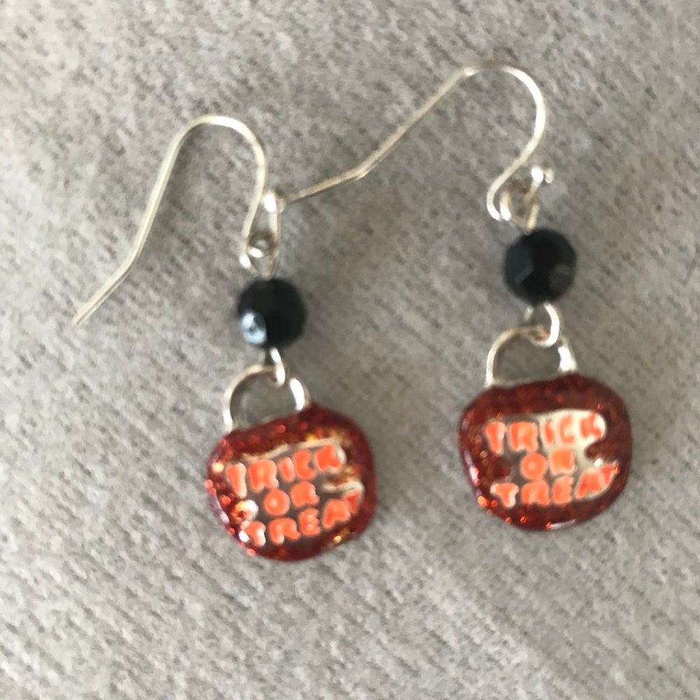 Halloween Trick or Treat Dangling Earrings